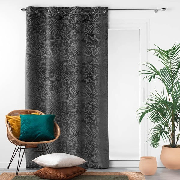 Antracytowa aksamitna zasłona 140x240 cm Analia – douceur d'intérieur-image-3