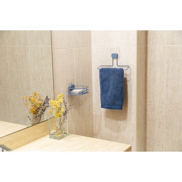 Jasnoniebieska samoprzylepna metalowa mydelniczka Grena – Compactor-image-4