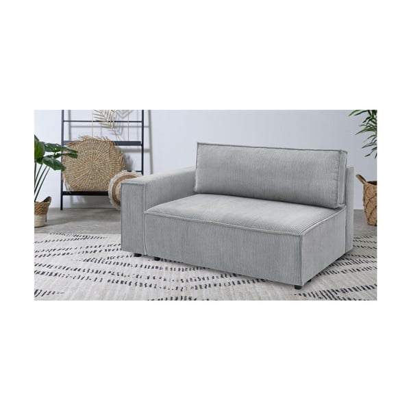 Jasnoszary sztruksowy moduł sofy (lewostronny) Nihad modular – Bobochic Paris-image-1