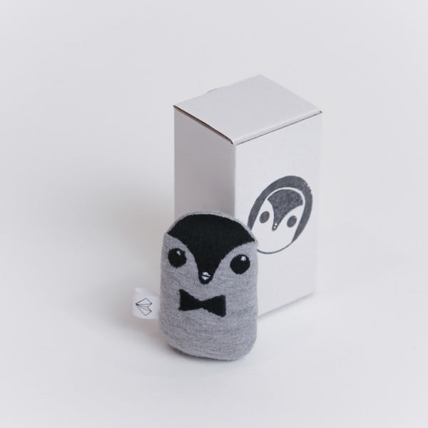Mini Pluszak Pingwin w pudełku, czarna muszka