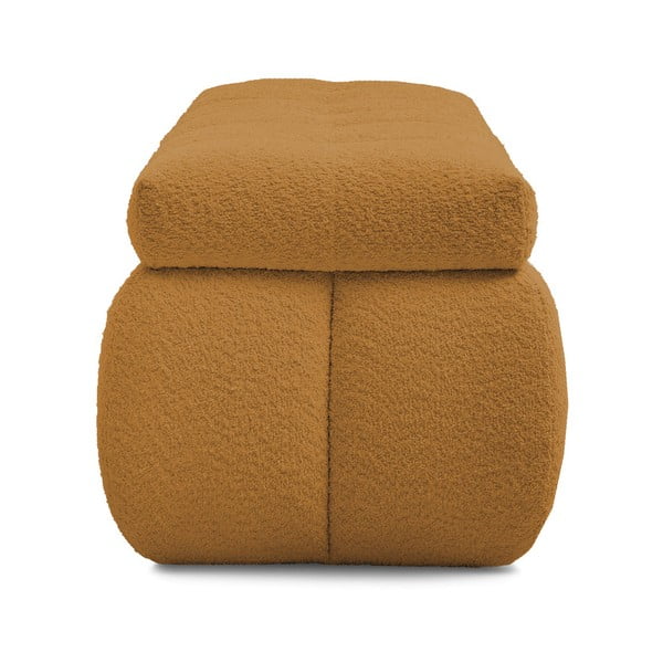 Musztardowa  ławka z materiału bouclé Mont Blanc – Bobochic Paris-image-3