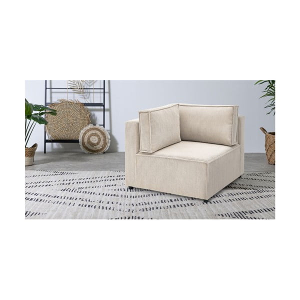 Kremowy sztruksowy moduł sofy (strona zmienna) Nihad modular – Bobochic Paris-image-1