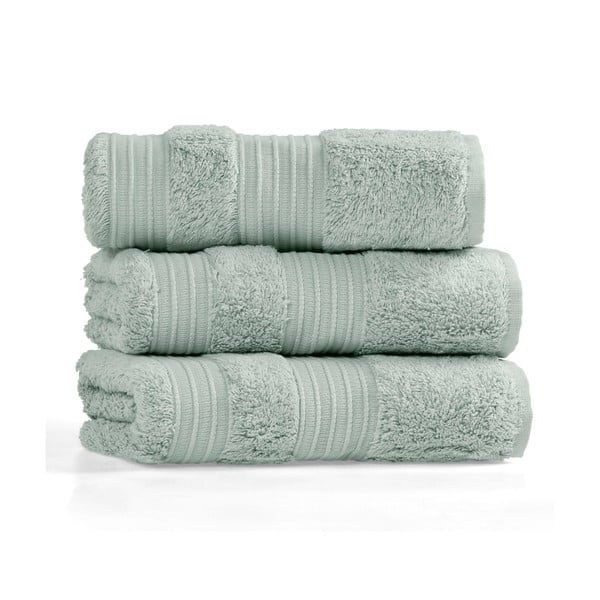 Miętowy bawełniano-bambusowy ręcznik 50x90 cm London Hand – Foutastic-image-2