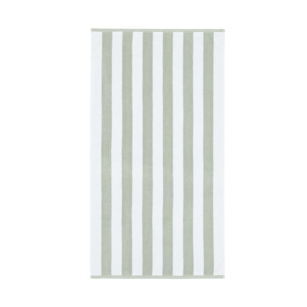 Biały/szary bawełniany ręcznik kąpielowy 90x140 cm Stripe Jacquard – Bianca