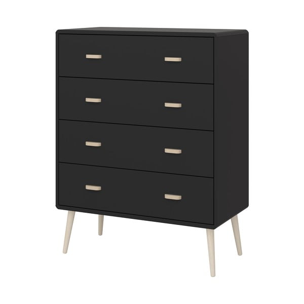 Czarna wysoka komoda 81x105 cm Mino – Tvilum-image-2
