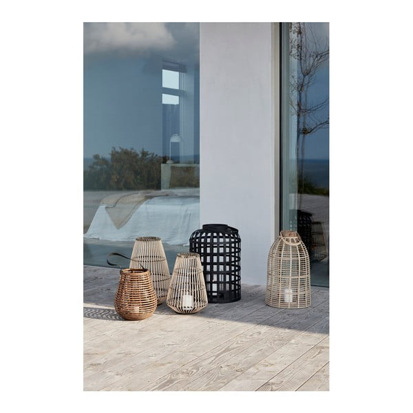 Zestaw 2 czarnych bambusowych lampionów Hübsch Bamboo Garo-image-2