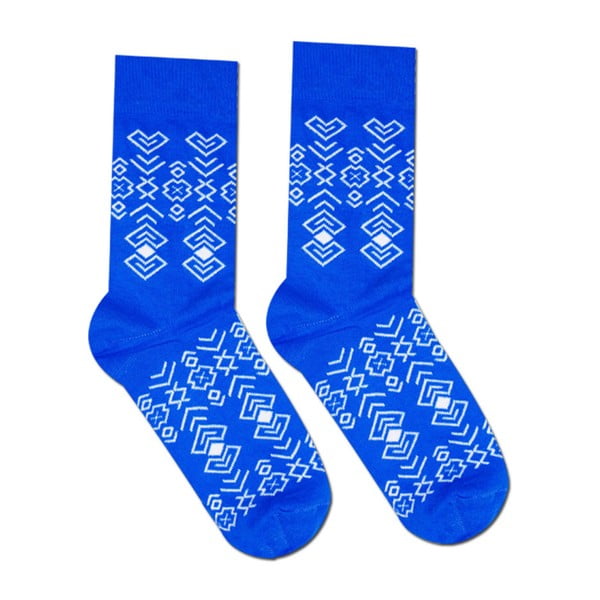 Niebieskie skarpetki bawełniane Hesty Socks Geometry, rozm. 43-46