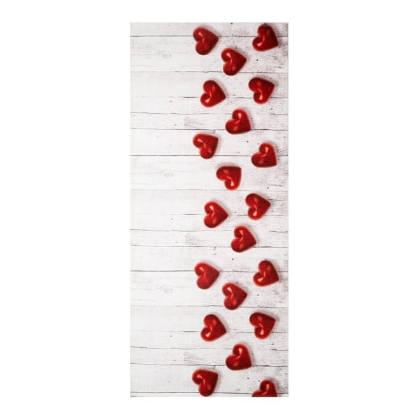 Wysoce wytrzymały dywan Floorita Hearts, 58x80 cm