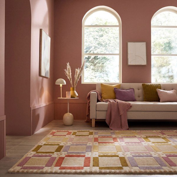 Wełniany dywan tkany ręcznie w naturalnym kolorze 140x200 cm Quadro Wool – Flair Rugs-image-1