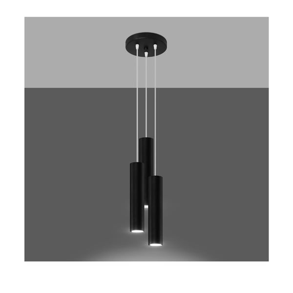 Czarna lampa wisząca ø 6 cm Castro – Sollux-image-1