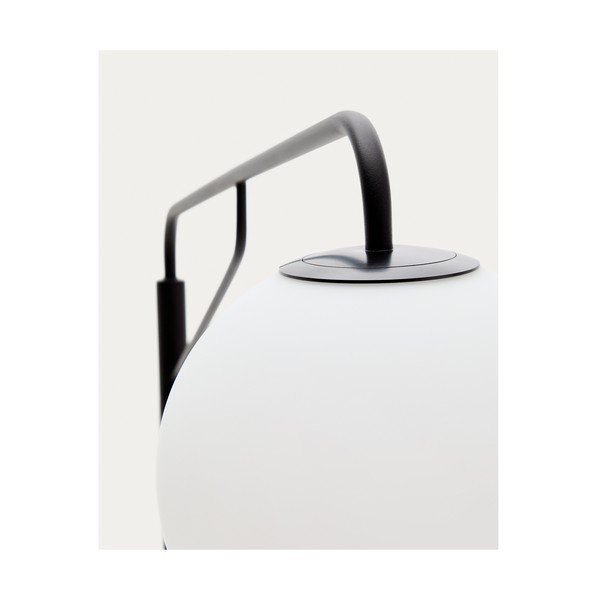 Biało-czarna lampa stojąca ze szklanym kloszem (wysokość 164 cm) Eilo – Kave Home-image-3