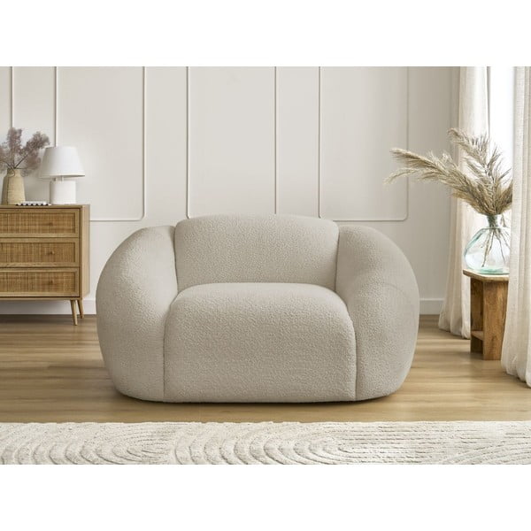 Beżowy fotel z materiału bouclé Tina – Bobochic Paris-image-3