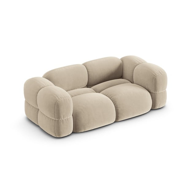 Beżowa aksamitna sofa 210 cm Loretto – Cosmopolitan Design-image-3