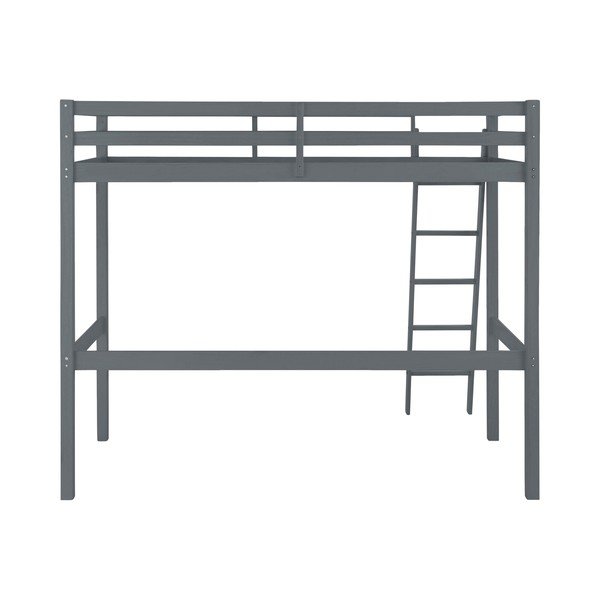 Szare wyższe łóżko z drewna sosnowego Støraa Alpi2, 90x200 cm-image-1