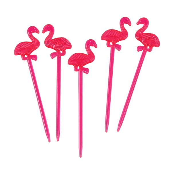 Zestaw 12 mieszadełek do drinków Rex London Flamingo Party