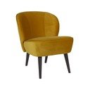 Musztardowy fotel WOOOD Sara
