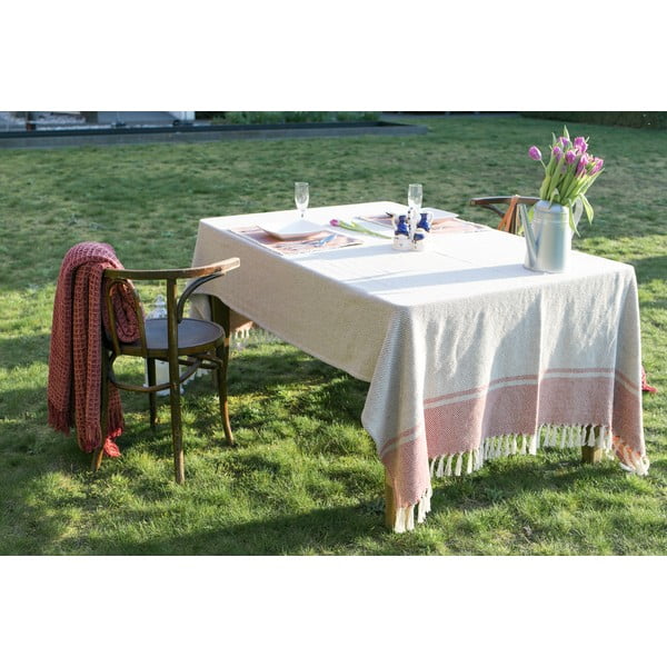 Beżowo-czarny bawełniany obrus Tiseco Home Studio, 250x150 cm-image-1