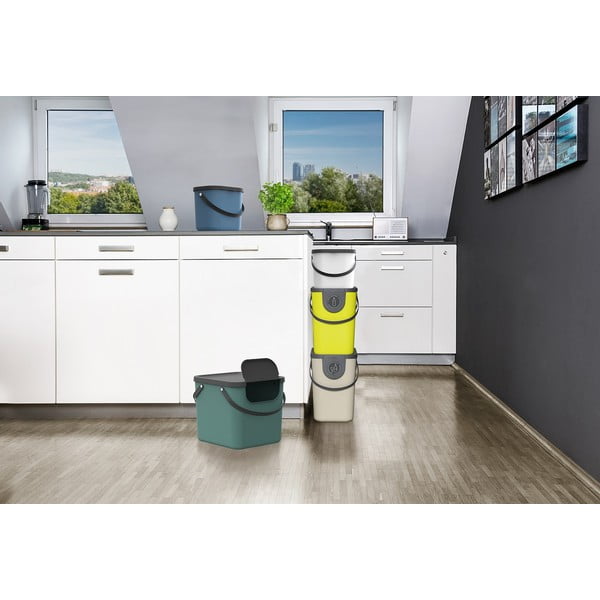 Kosz z plastiku z recyklingu na śmieci do segregacji 40 l Albula – Rotho-image-1