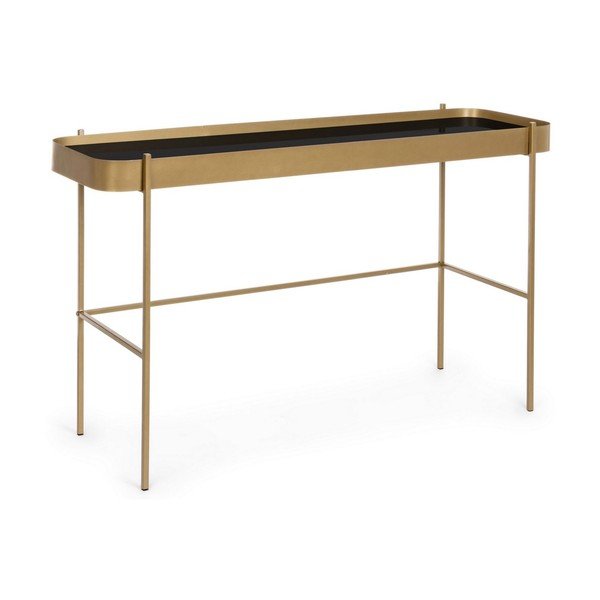 Konsola ze szklanym blatem w kolorze złota 43x120,5 cm Rashida – Bizzotto