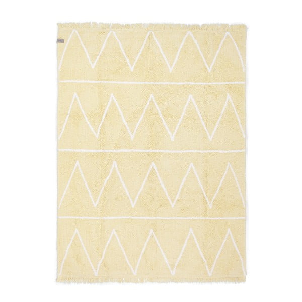 Żółty dywan bawełniany wykonany ręcznie Lorena Canals Hippy, 120x160 cm