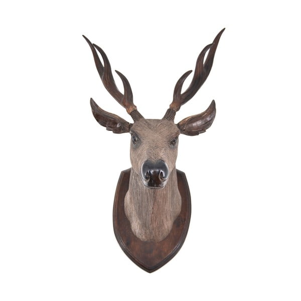 Dekoracyjna głowa jelenia z drewna tekowego Erosi