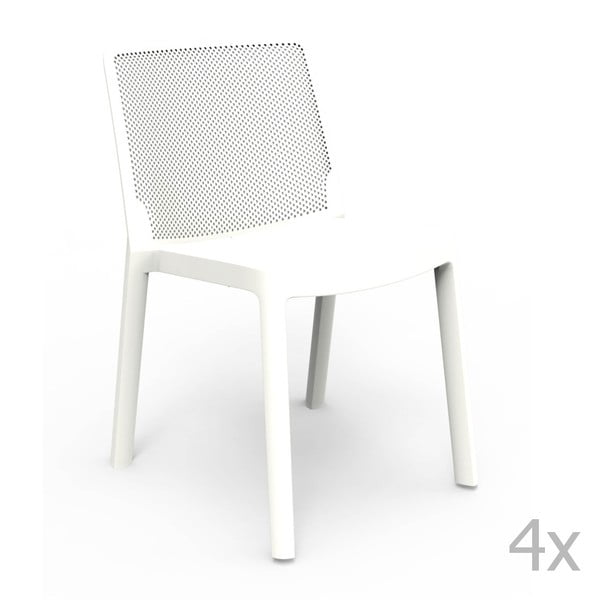 Zestaw 4 białych krzeseł ogrodowych Resol Fresh