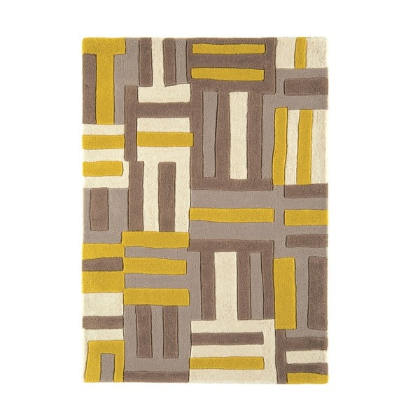 Wełniany dywan Matrix Code Yellow 160x230 cm