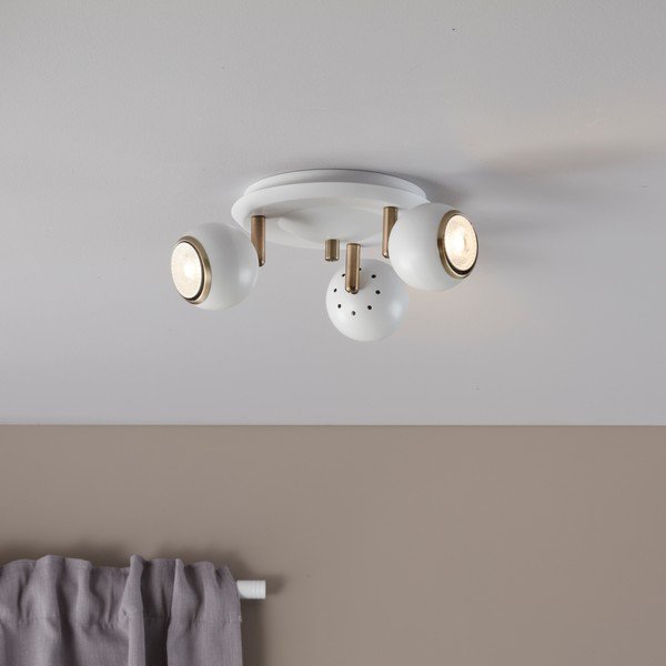 Biała lampa sufitowa z elementami w kolorze złota Markslöjd Coco-image-1