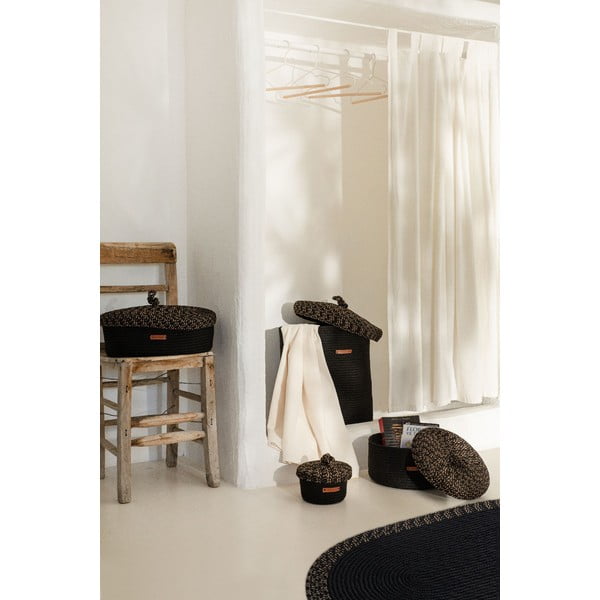 Tekstylny dekoracyjny pojemnik z pokrywką – Mioli Decor-image-1