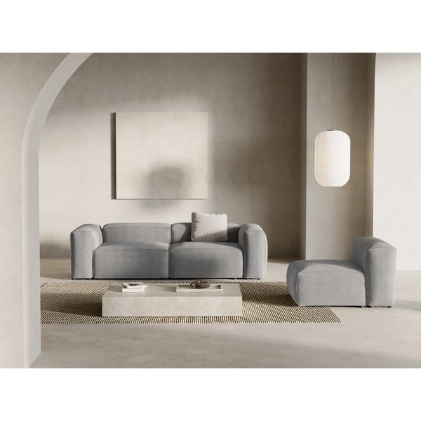 Jasnoszara sztruksowa sofa 264 cm Bergamo – Cosmopolitan Design-image-1