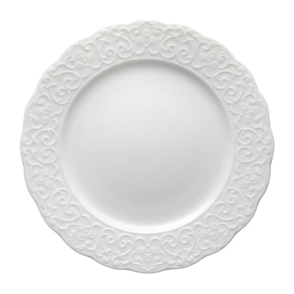 Biały talerz porcelanowy Brandani Gran Gala, ⌀ 21 cm