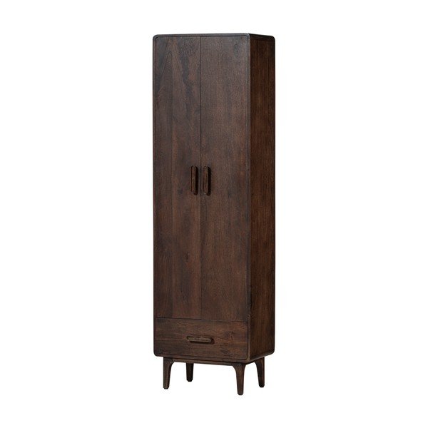 Szafka z litego drewna mango w ciemnym naturalnym kolorze 60x200x35 cm Liya – WOOOD