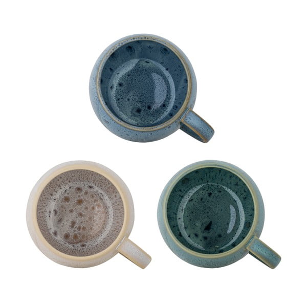 Niebiesko-kremowe kamionkowe kubki zestaw 3 szt. 420 ml Harriet – Bloomingville-image-1