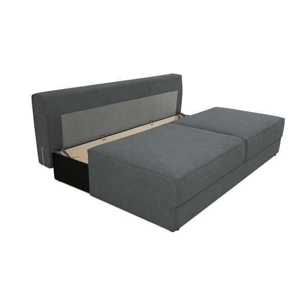 Ciemnoszara rozkładana sofa ze schowkiem 202 cm Dora – Scandic-image-4