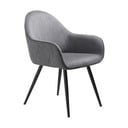 Szary tapicerowany fotel jadalniany z podłokietnikami Minto – Unique Furniture