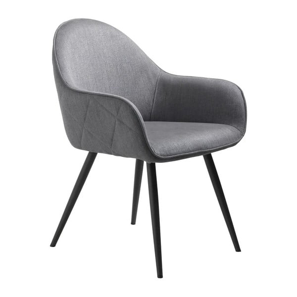 Szary tapicerowany fotel jadalniany z podłokietnikami Minto – Unique Furniture