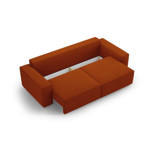 Ceglasta rozkładana sofa 247 cm Jodie – Micadoni Home-image-3