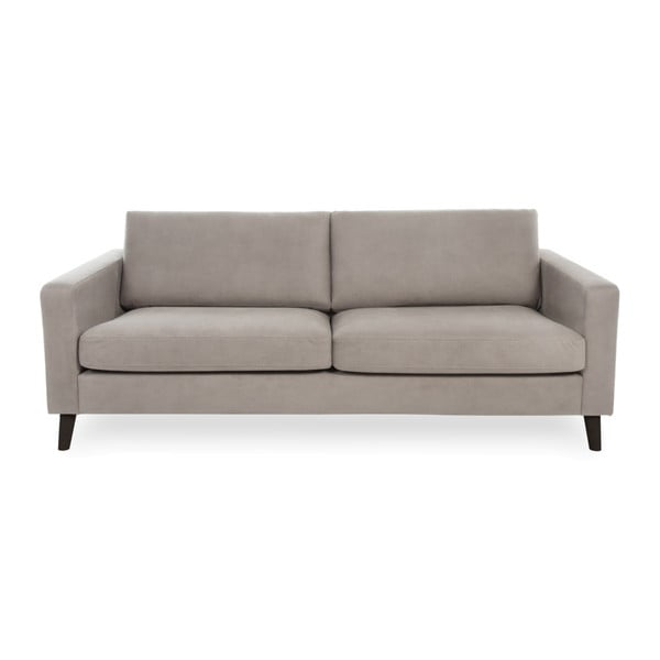 Jasnoszara sofa 3-osobowa z czarnymi nogami Vivonita Tom