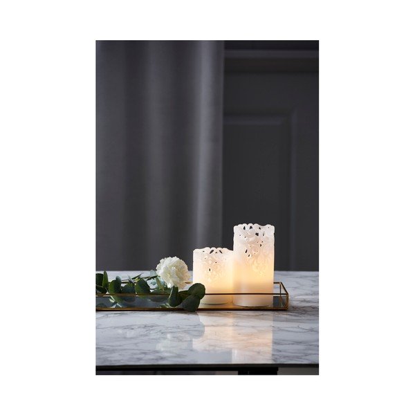 Biała woskowa świeczka LED Star Trading Clary, wys. 15 cm-image-2