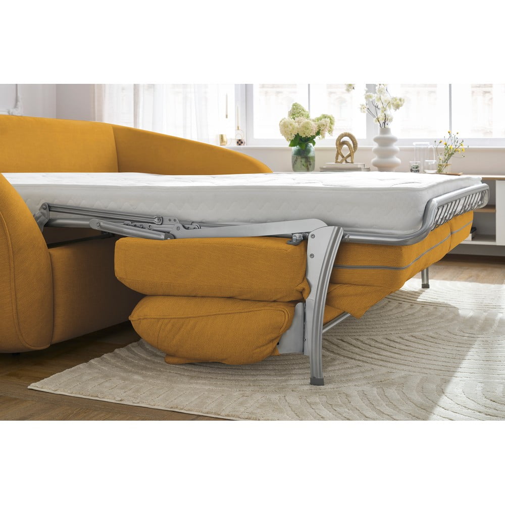 Żółta rozkładana sofa 235 cm Cezanne – Bobochic Paris (zdjęcie 7)