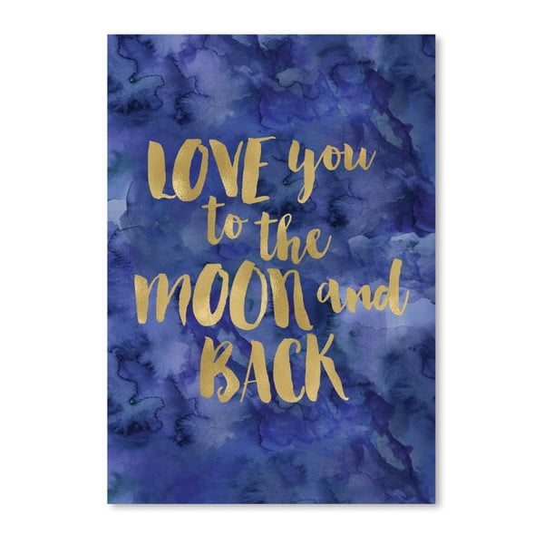 Ciemnoniebieski plakat Americanflat Moon, 42x30 cm
