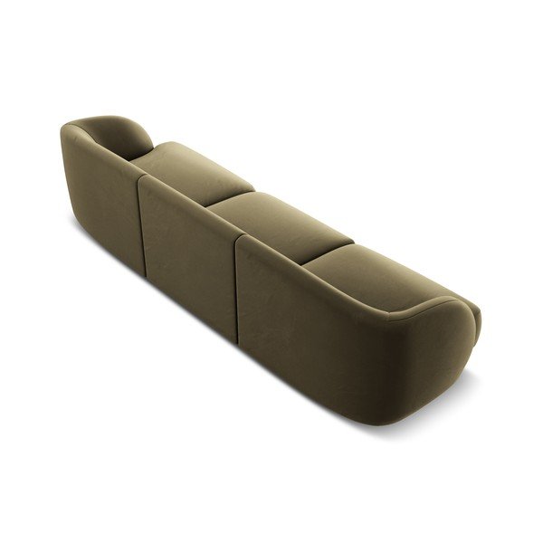 Zielona aksamitna sofa 259 cm Miley  – Micadoni Home-image-3