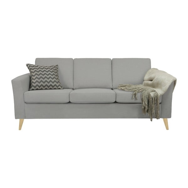 Jasnoszara sofa 3-osobowa z naturalnymi nogami Helga Interiors Alex-image-3