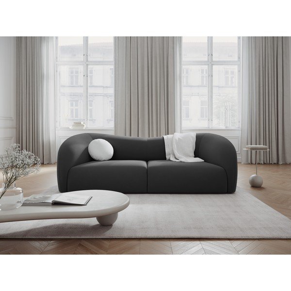 Szara aksamitna sofa 237 cm Santi – Interieurs 86-image-1