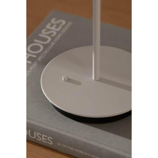 Jasnoszara metalowa lampa stołowa LED z metalowym kloszem (wysokość 31 cm) Asteria Move – UMAGE-image-4