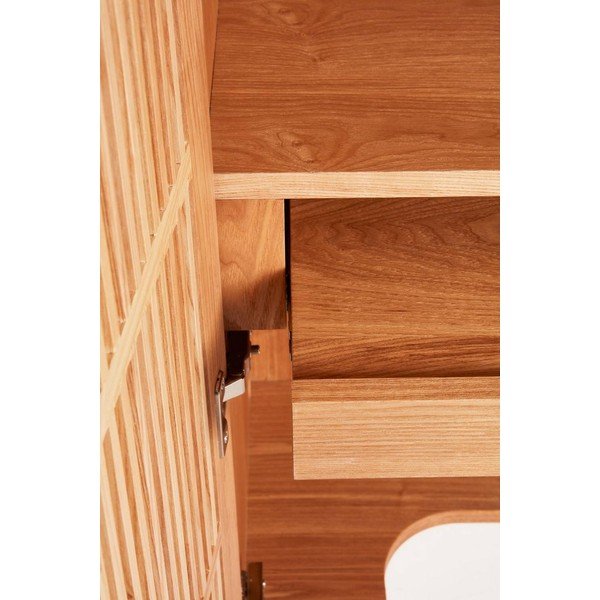 Szafka w dekorze jesionu z otworem na kable w naturalnym kolorze 100x140x45 cm Sion – Jotex-image-4