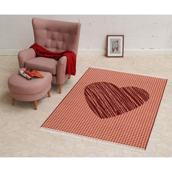 Dywan Fringe - czerwone serce, 140x200 cm-image-1