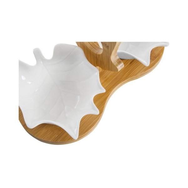 Zestaw 2 miseczek porcelanowych na stojaku Bambum Shell-image-1