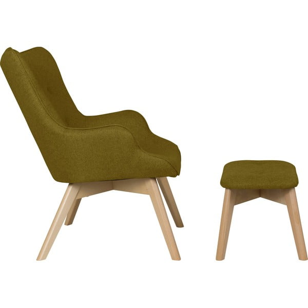 Zielony fotel z podnóżkiem Niko – Ropez-image-3