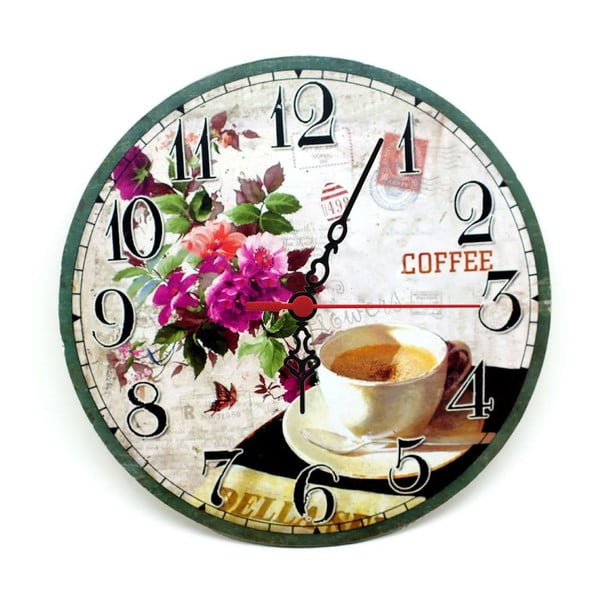 Zegar ścienny Coffee Flower, 30 cm